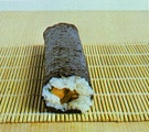 The maki sushi before cutting